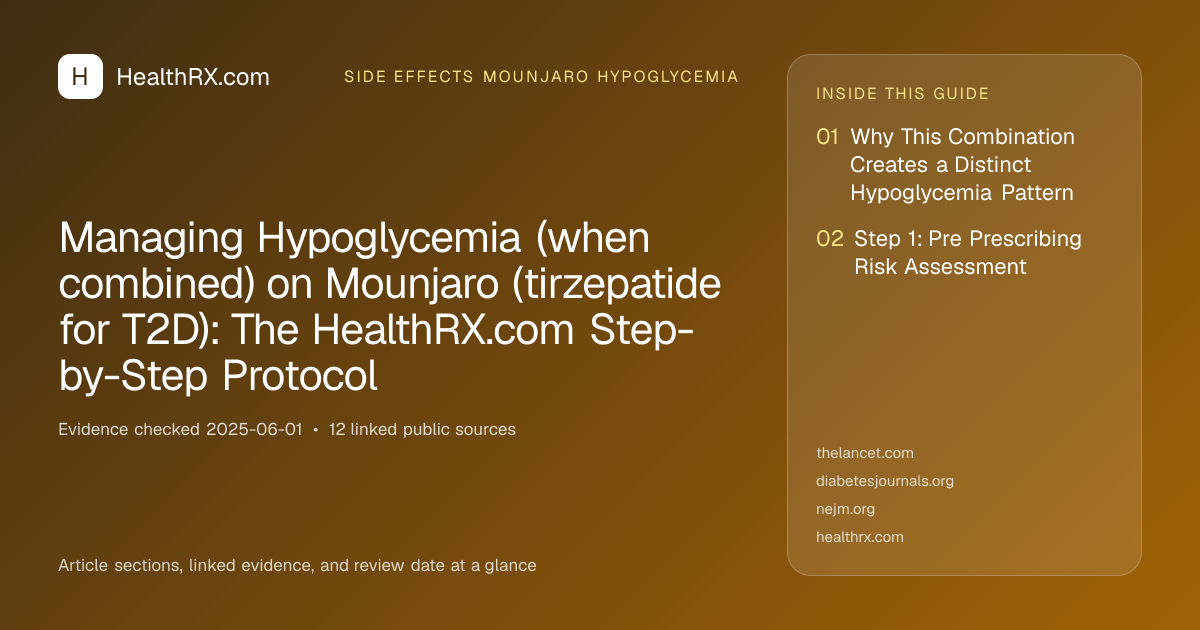 Evidence overview for Managing Hypoglycemia (when combined) on Mounjaro (tirzepatide for T2D): The HealthRX.com Step-by-Step Protocol