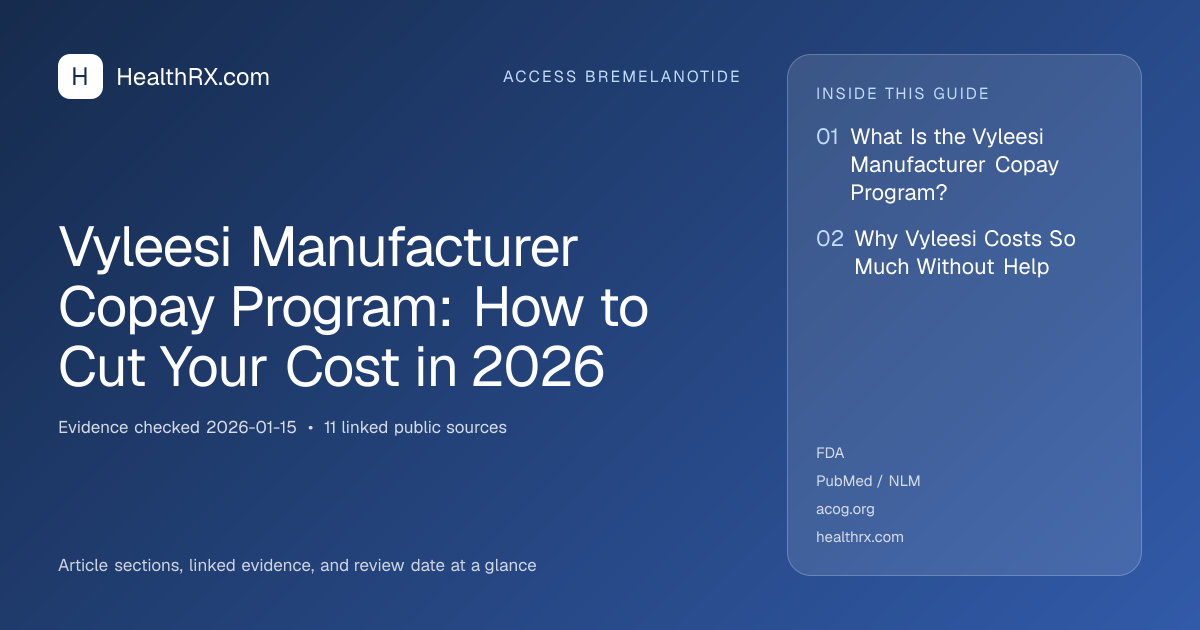 Evidence overview for Vyleesi Manufacturer Copay Program: How to Cut Your Cost in 2026