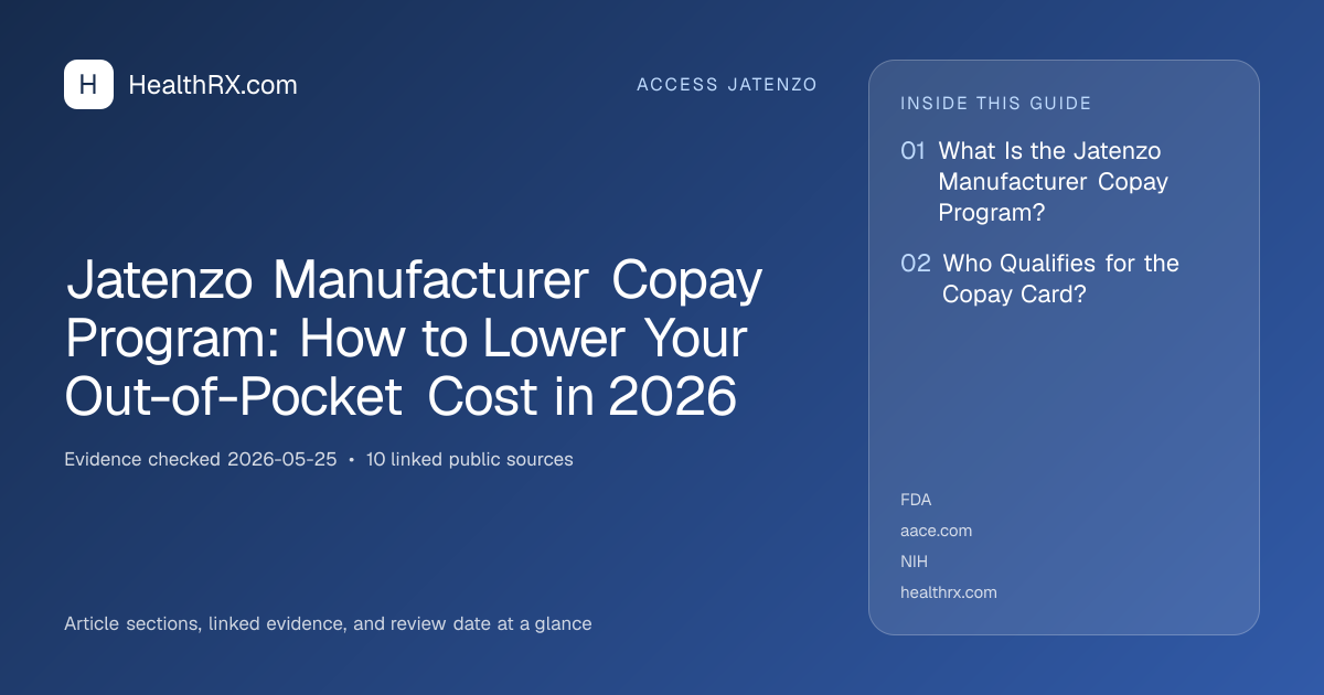 Evidence overview for Jatenzo Manufacturer Copay Program: How to Lower Your Out-of-Pocket Cost in 2026
