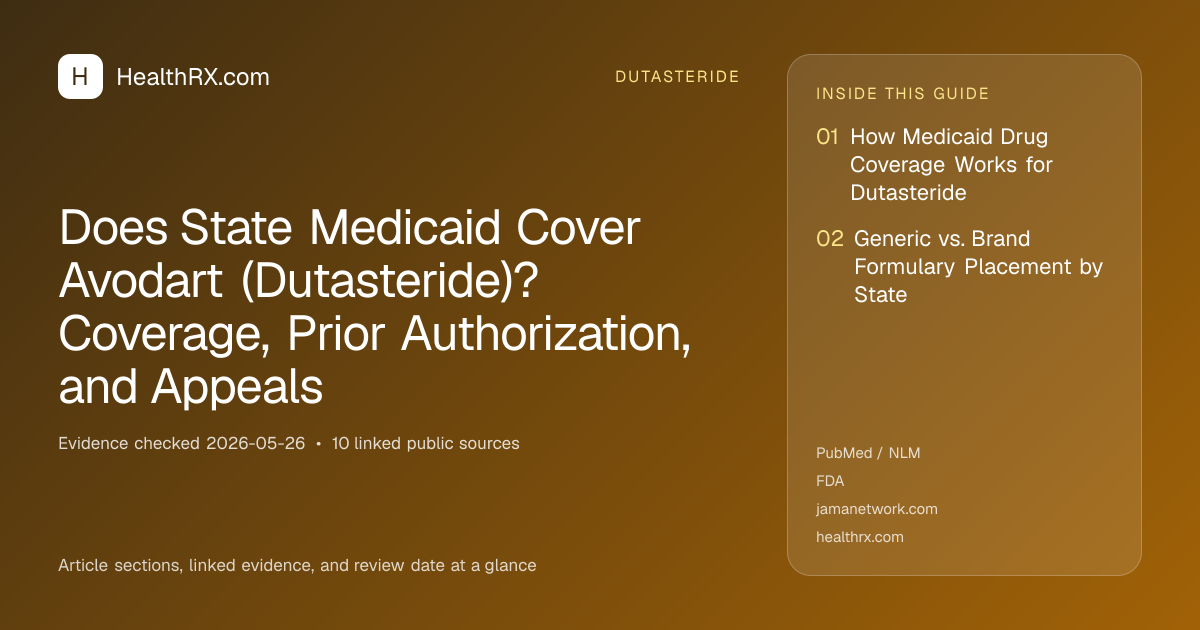 Evidence overview for Does State Medicaid Cover Avodart (Dutasteride)? Coverage, Prior Authorization, and Appeals