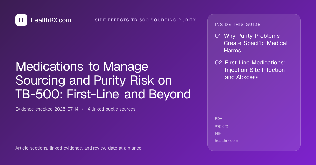 Evidence overview for Medications to Manage Sourcing and Purity Risk on TB-500: First-Line and Beyond