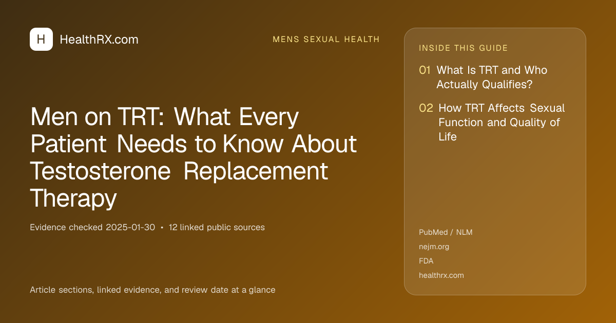 Evidence overview for Men on TRT: What Every Patient Needs to Know About Testosterone Replacement Therapy