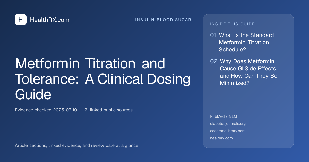 Evidence overview for insulin blood sugar: Metformin Titration and Tolerance: A Clinical Dosing Guide