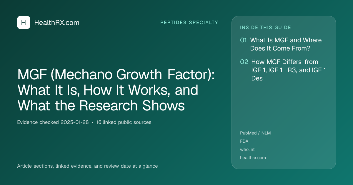Evidence overview for MGF (Mechano Growth Factor): What It Is, How It Works, and What the Research Shows