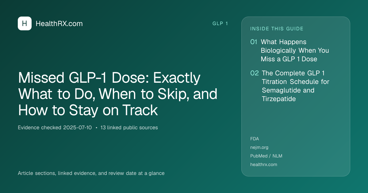 Evidence overview for Missed GLP-1 Dose: Exactly What to Do, When to Skip, and How to Stay on Track