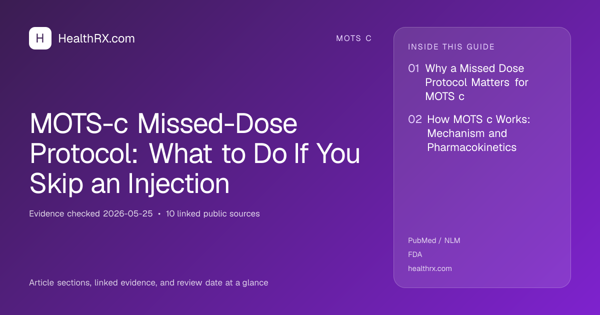Evidence overview for MOTS-c Missed-Dose Protocol: What to Do If You Skip an Injection
