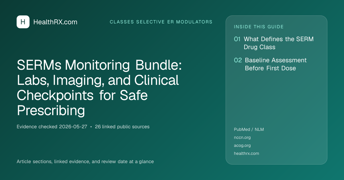 Evidence overview for SERMs Monitoring Bundle: Labs, Imaging, and Clinical Checkpoints for Safe Prescribing