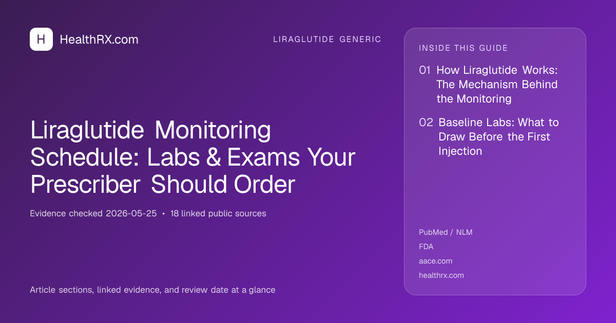 Evidence overview for Liraglutide Monitoring Schedule: Labs & Exams Your Prescriber Should Order