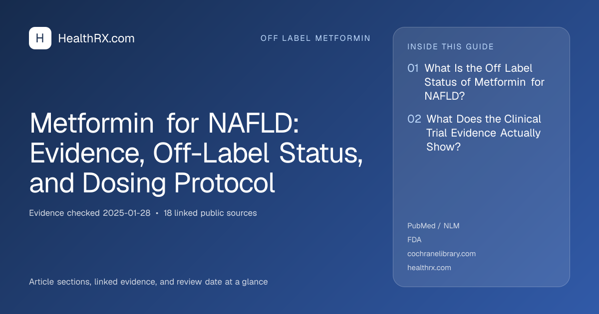 Evidence overview for Metformin for NAFLD: Evidence, Off-Label Status, and Dosing Protocol