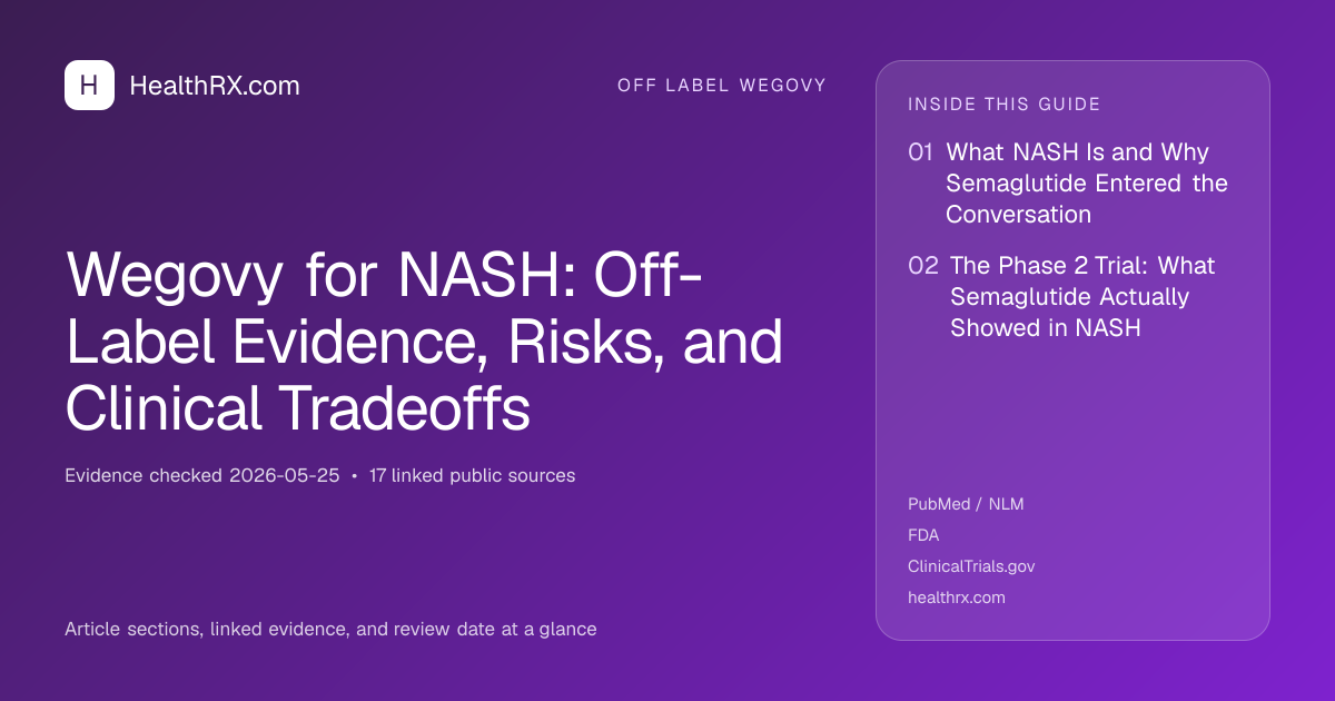 Evidence overview for Wegovy for NASH: Off-Label Evidence, Risks, and Clinical Tradeoffs