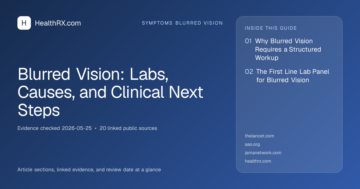 Evidence overview for Blurred Vision: Labs, Causes, and Clinical Next Steps