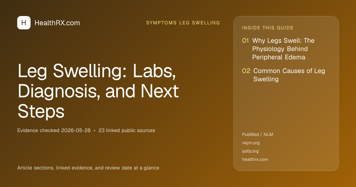 Evidence overview for Leg Swelling: Labs, Diagnosis, and Next Steps