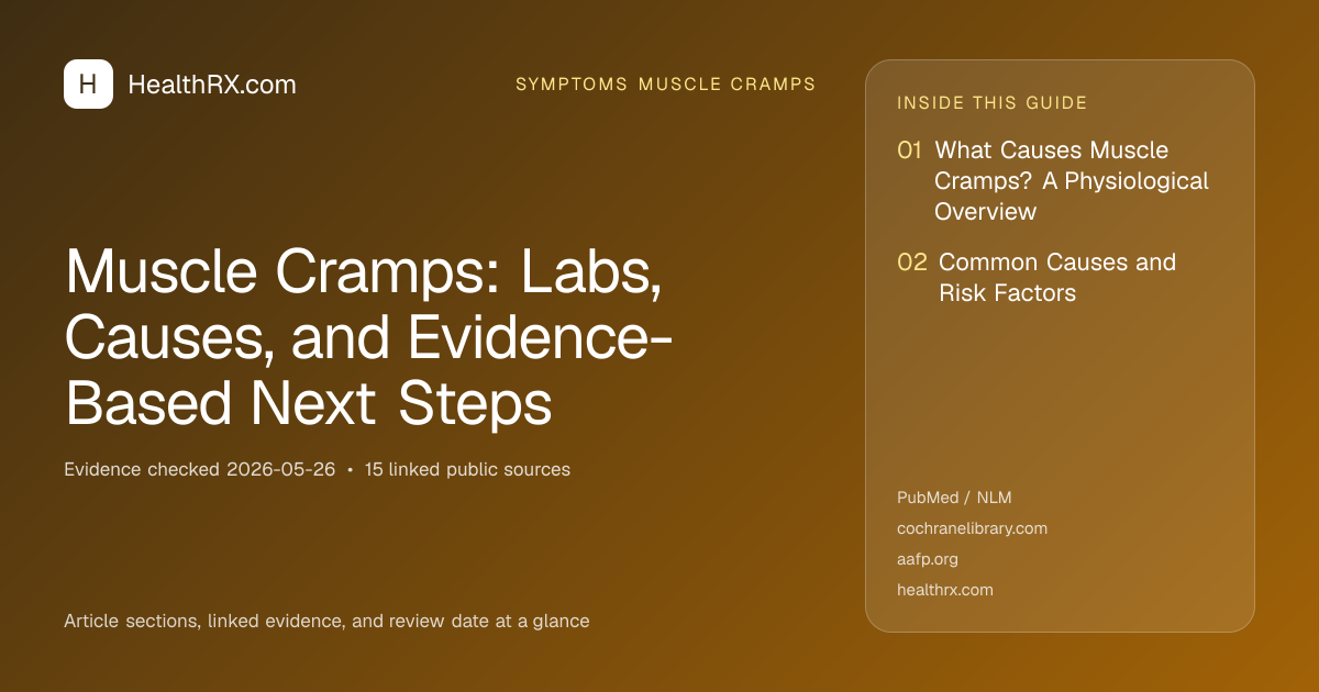 Evidence overview for Muscle Cramps: Labs, Causes, and Evidence-Based Next Steps
