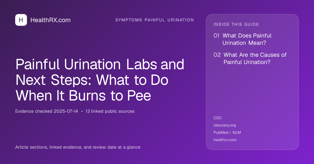 Evidence overview for Painful Urination Labs and Next Steps: What to Do When It Burns to Pee