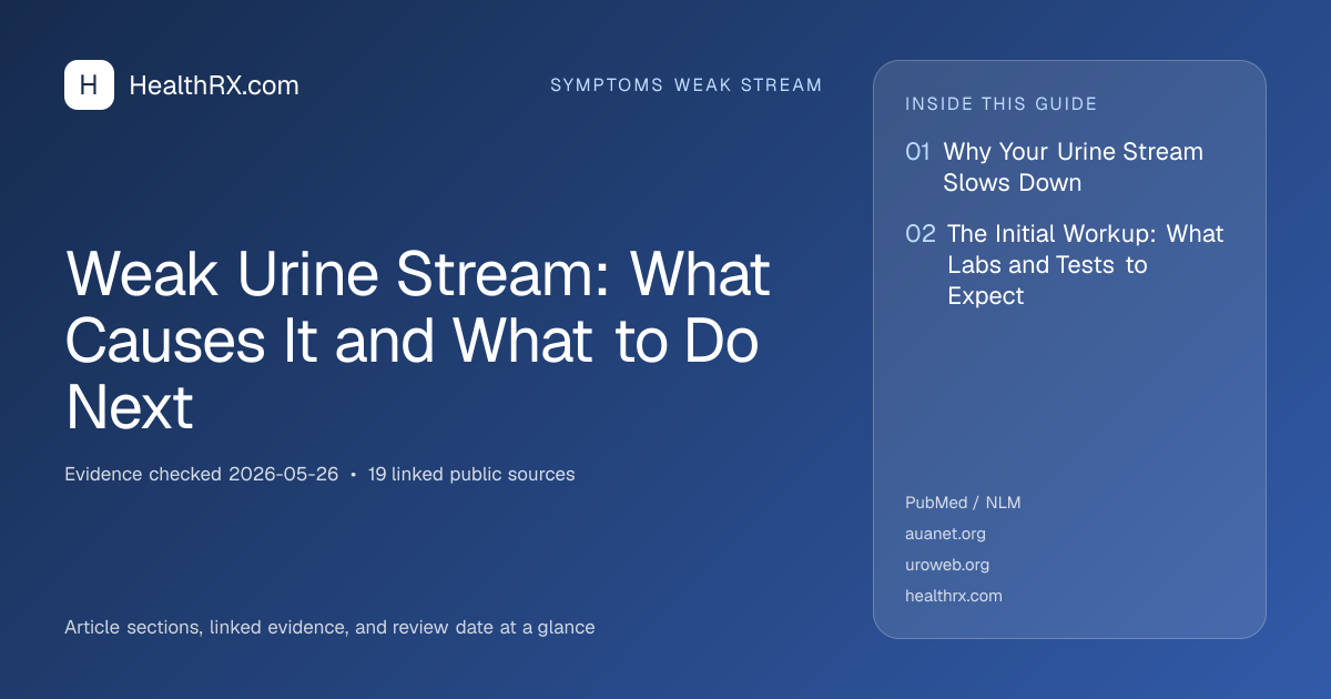 Evidence overview for Weak Urine Stream: What Causes It and What to Do Next