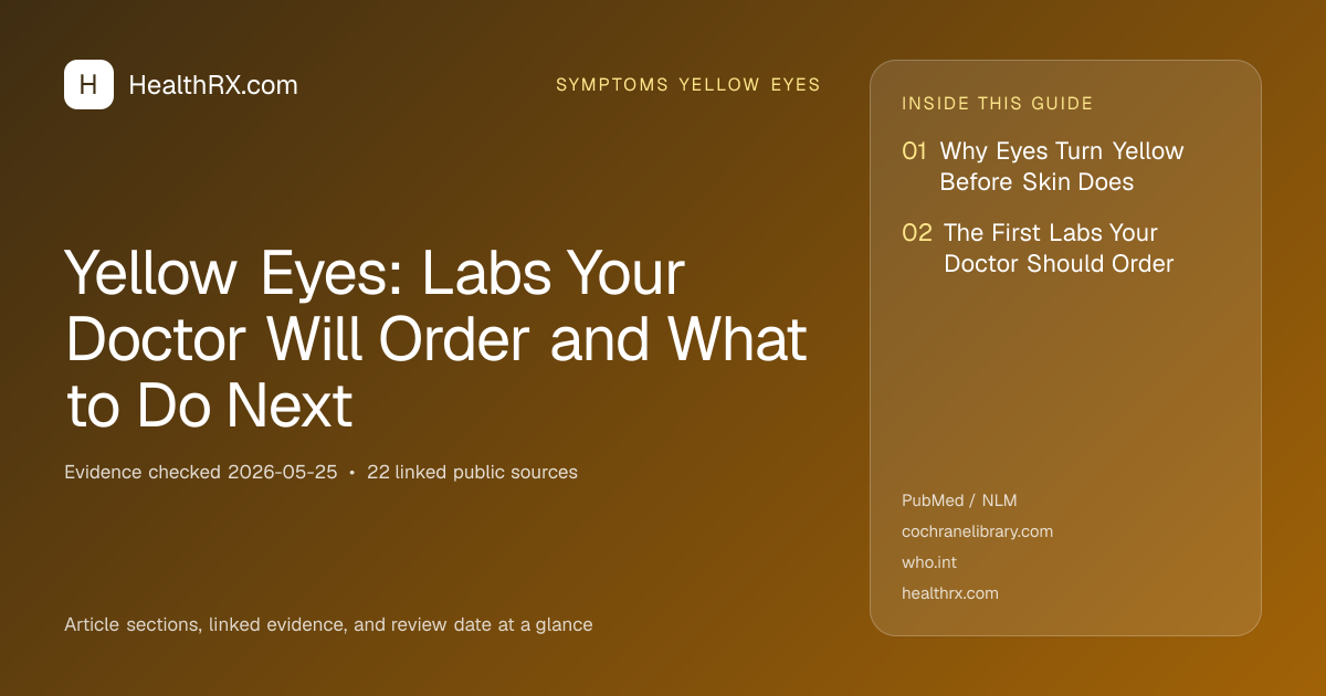 Evidence overview for Yellow Eyes: Labs Your Doctor Will Order and What to Do Next