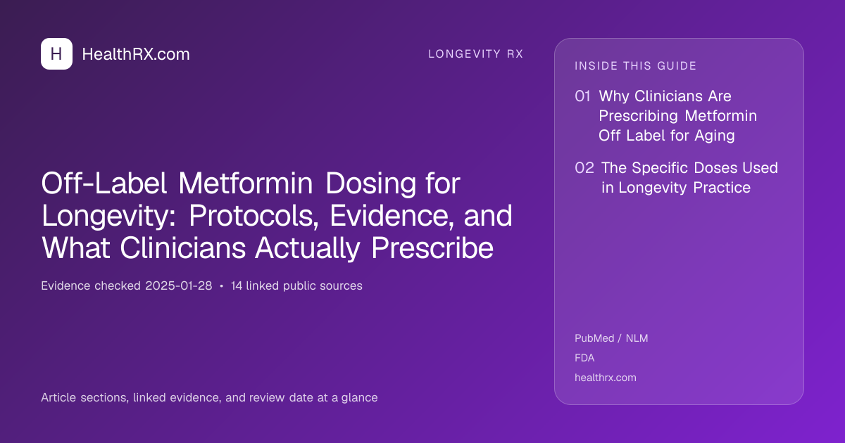 Evidence overview for Off-Label Metformin Dosing for Longevity: Protocols, Evidence, and What Clinicians Actually Prescribe