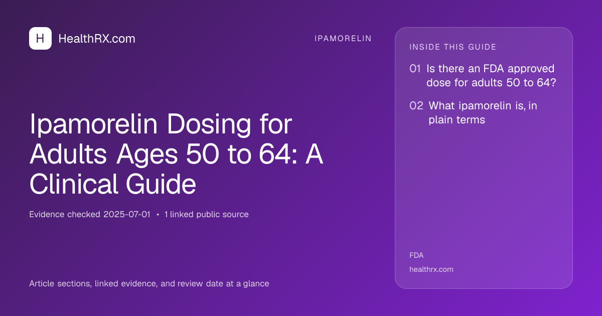 Evidence overview for Ipamorelin Dosing for Adults Ages 50 to 64: A Clinical Guide