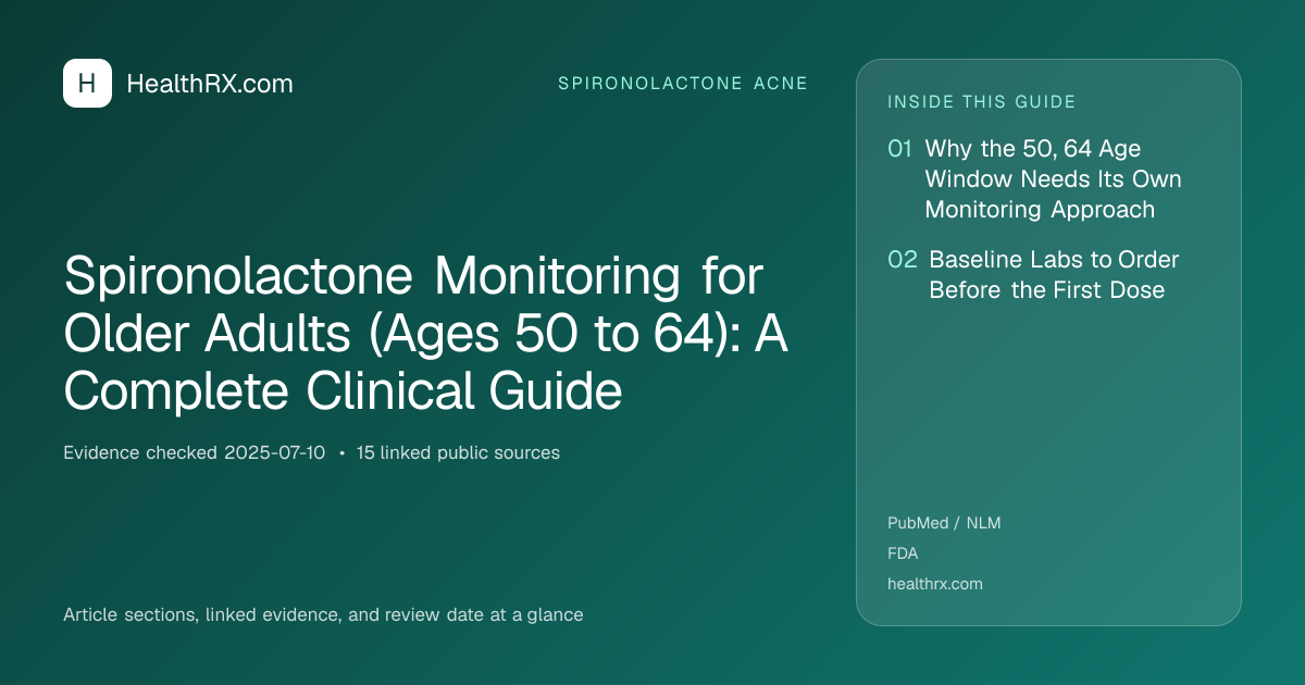 Evidence overview for Spironolactone Monitoring for Older Adults (Ages 50 to 64): A Complete Clinical Guide