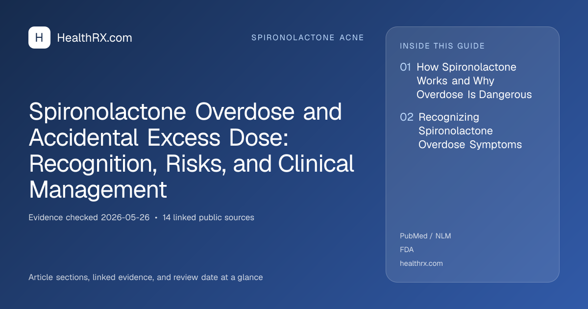 Evidence overview for Spironolactone Overdose and Accidental Excess Dose: Recognition, Risks, and Clinical Management