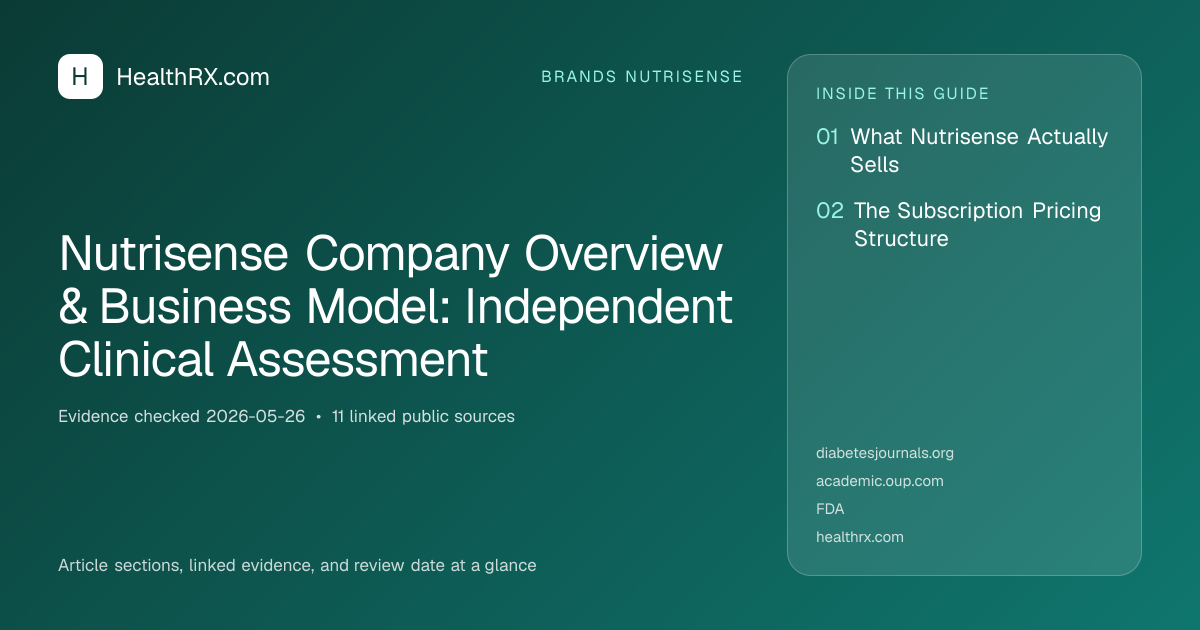 Evidence overview for Nutrisense Company Overview & Business Model: Independent Clinical Assessment