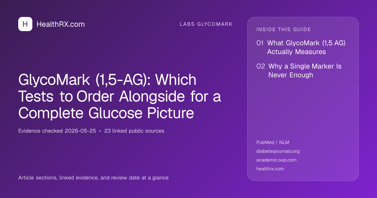 Evidence overview for GlycoMark (1,5-AG): Which Tests to Order Alongside for a Complete Glucose Picture