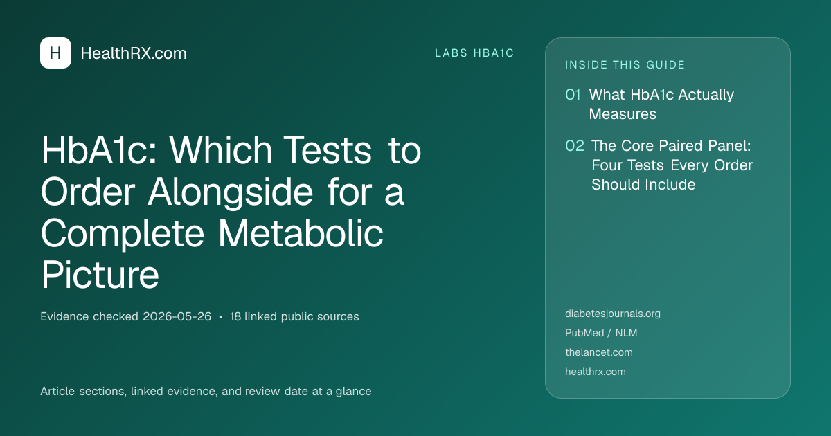Evidence overview for HbA1c: Which Tests to Order Alongside for a Complete Metabolic Picture