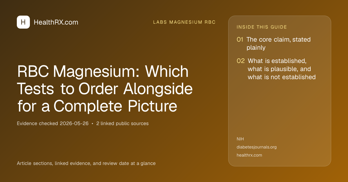 Evidence overview for RBC Magnesium: Which Tests to Order Alongside for a Complete Picture