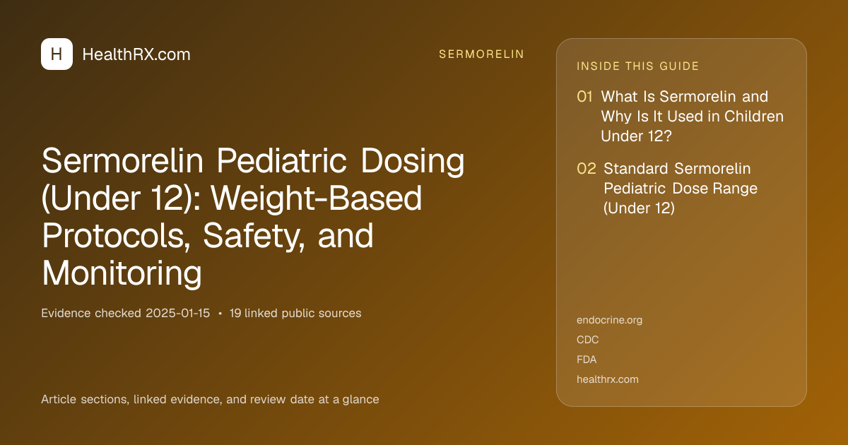 Evidence overview for Sermorelin Pediatric Dosing (Under 12): Weight-Based Protocols, Safety, and Monitoring