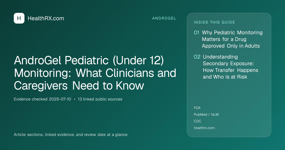 Evidence overview for AndroGel Pediatric (Under 12) Monitoring: What Clinicians and Caregivers Need to Know