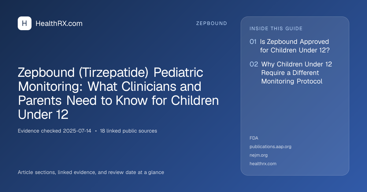 Evidence overview for Zepbound (Tirzepatide) Pediatric Monitoring: What Clinicians and Parents Need to Know for Children Under 12