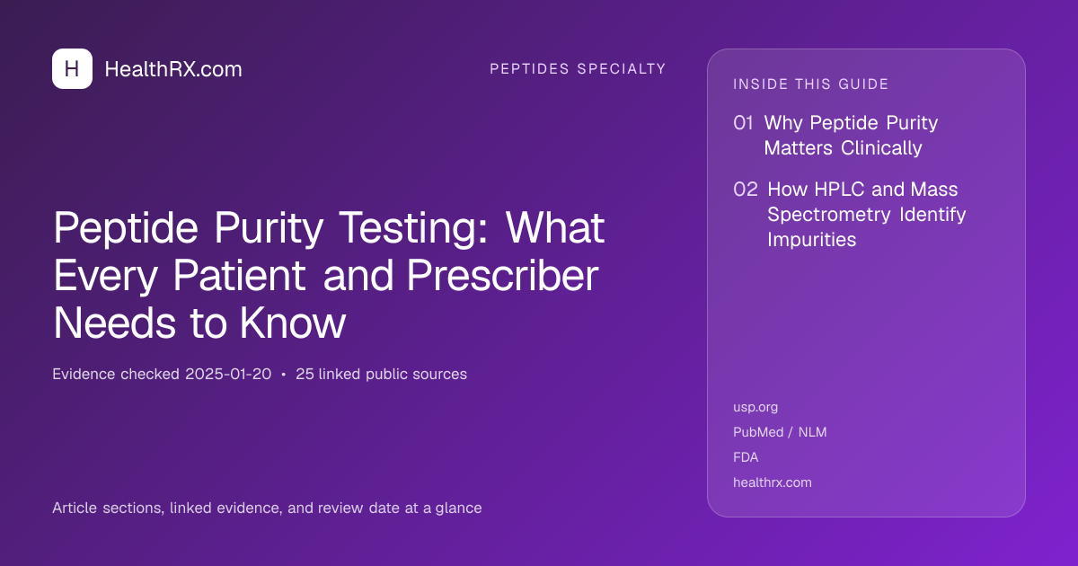 Evidence overview for Peptide Purity Testing: What Every Patient and Prescriber Needs to Know