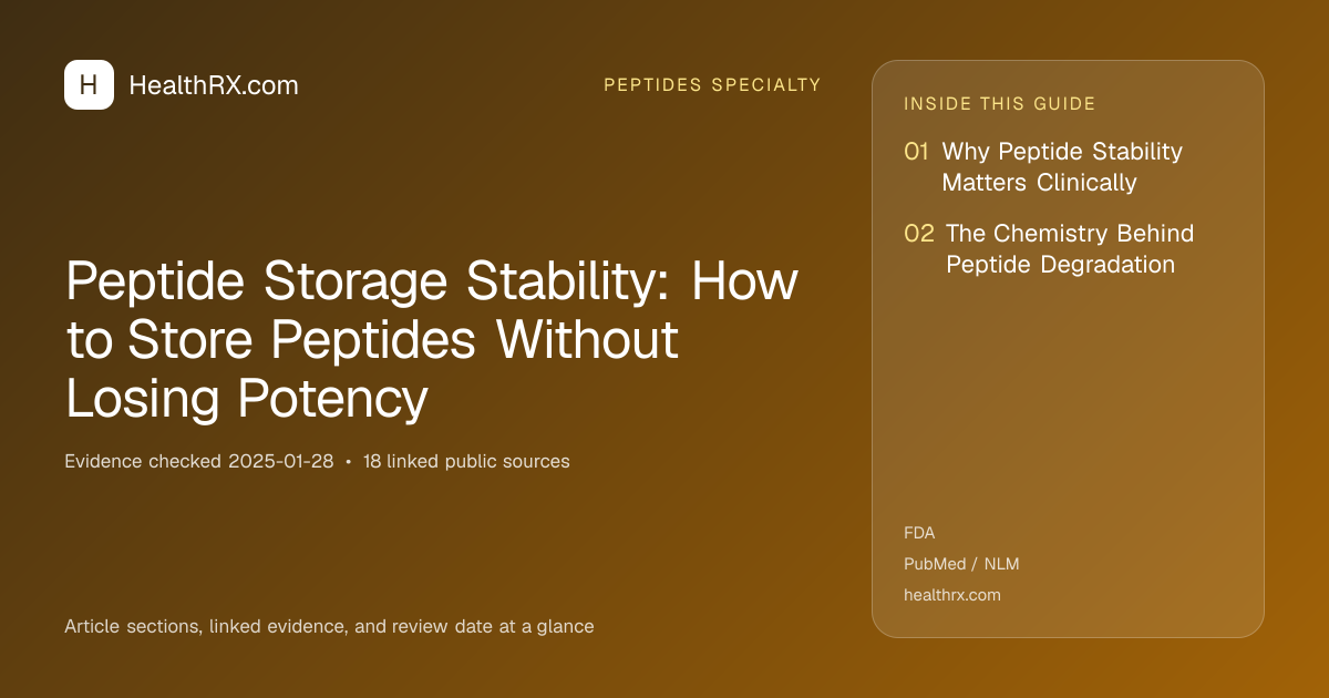 Evidence overview for Peptide Storage Stability: How to Store Peptides Without Losing Potency