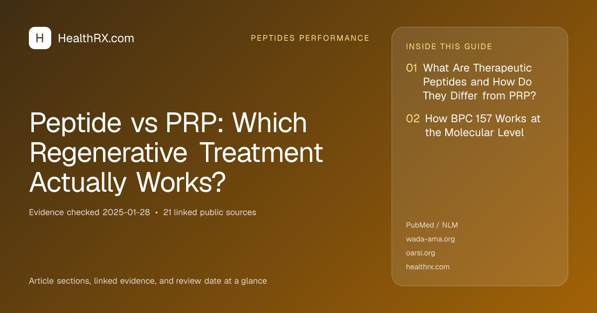 Evidence overview for Peptide vs PRP: Which Regenerative Treatment Actually Works?