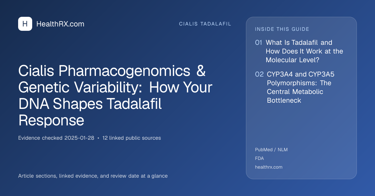 Evidence overview for cialis tadalafil: Cialis Pharmacogenomics & Genetic Variability: How Your DNA Shapes Tadalafil Response