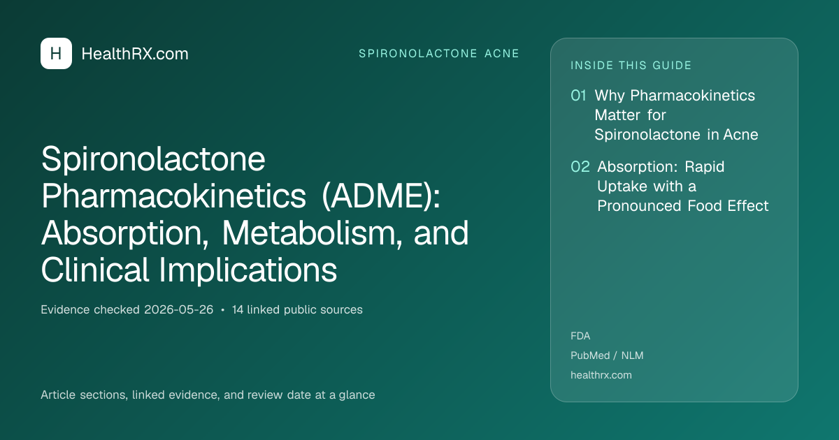 Evidence overview for Spironolactone Pharmacokinetics (ADME): Absorption, Metabolism, and Clinical Implications