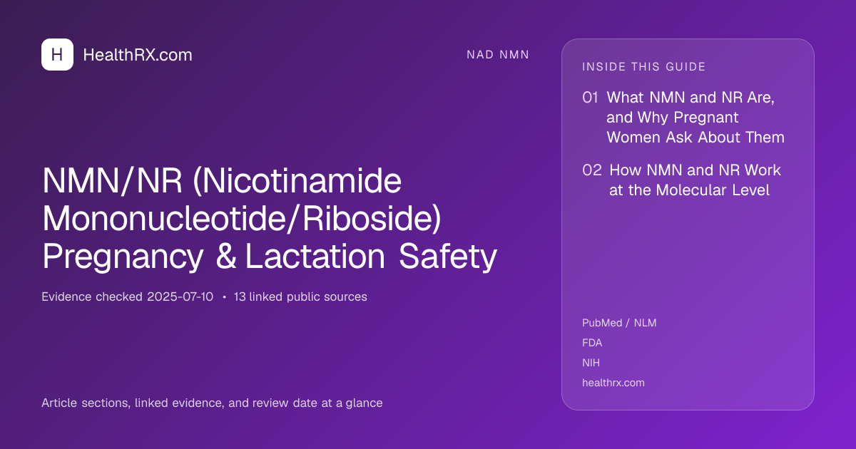 Evidence overview for NMN/NR (Nicotinamide Mononucleotide/Riboside) Pregnancy & Lactation Safety