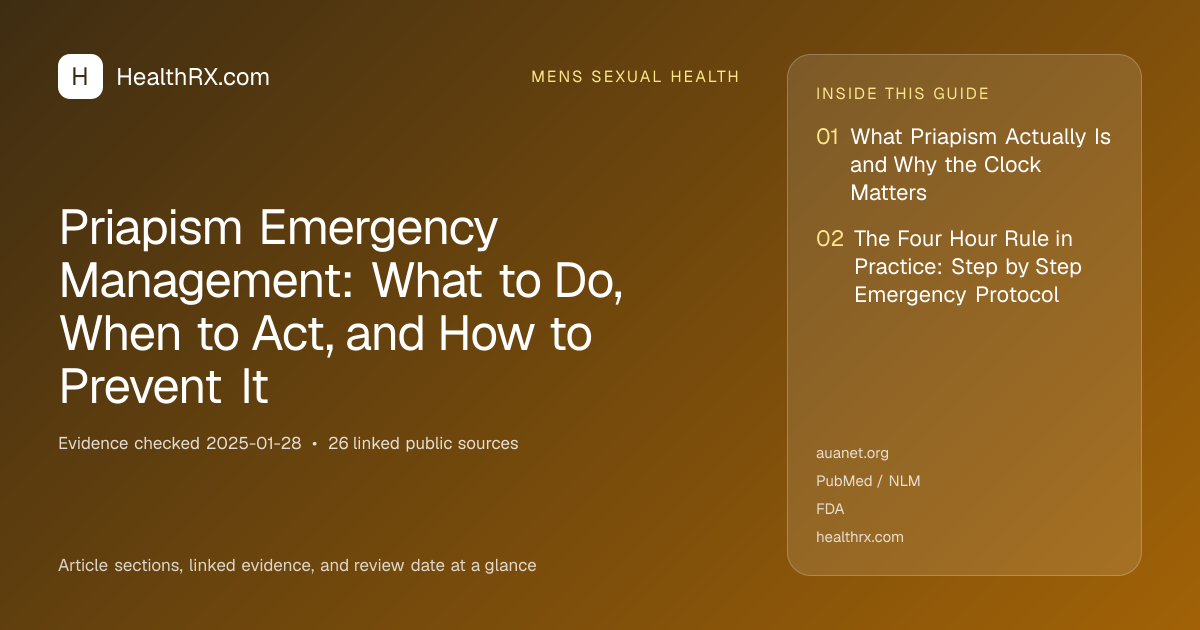 Evidence overview for mens sexual health: Priapism Emergency Management: What to Do, When to Act, and How to Prevent It