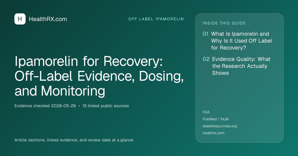 Evidence overview for Ipamorelin for Recovery: Off-Label Evidence, Dosing, and Monitoring