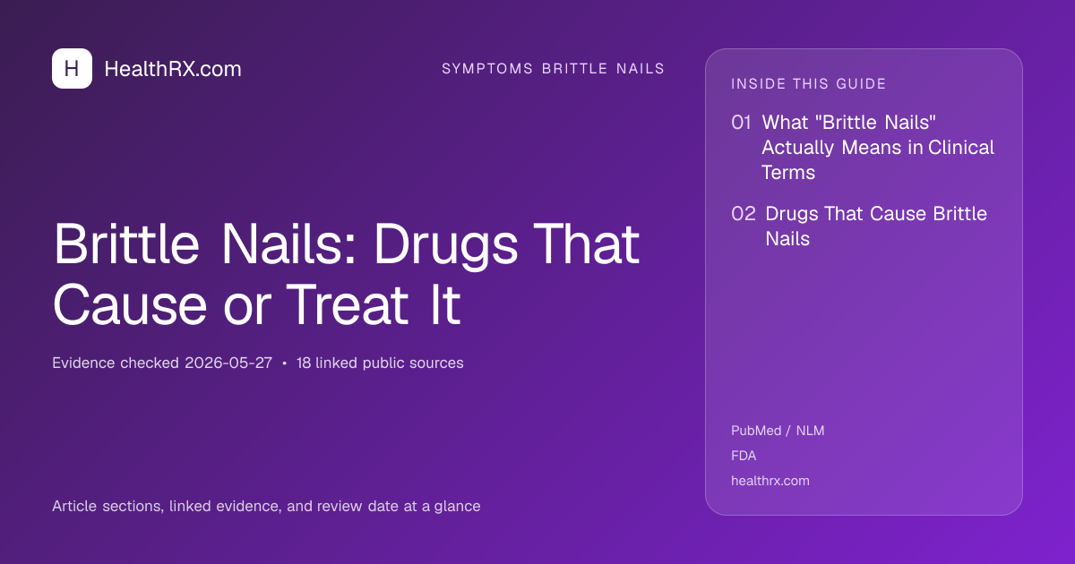 Evidence overview for symptoms brittle nails: Brittle Nails: Drugs That Cause or Treat It
