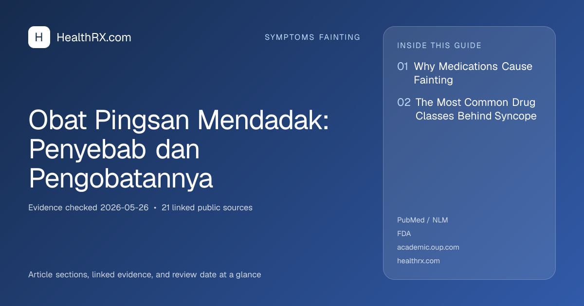 Evidence overview for symptoms fainting: Obat Pingsan Mendadak: Penyebab dan Pengobatannya