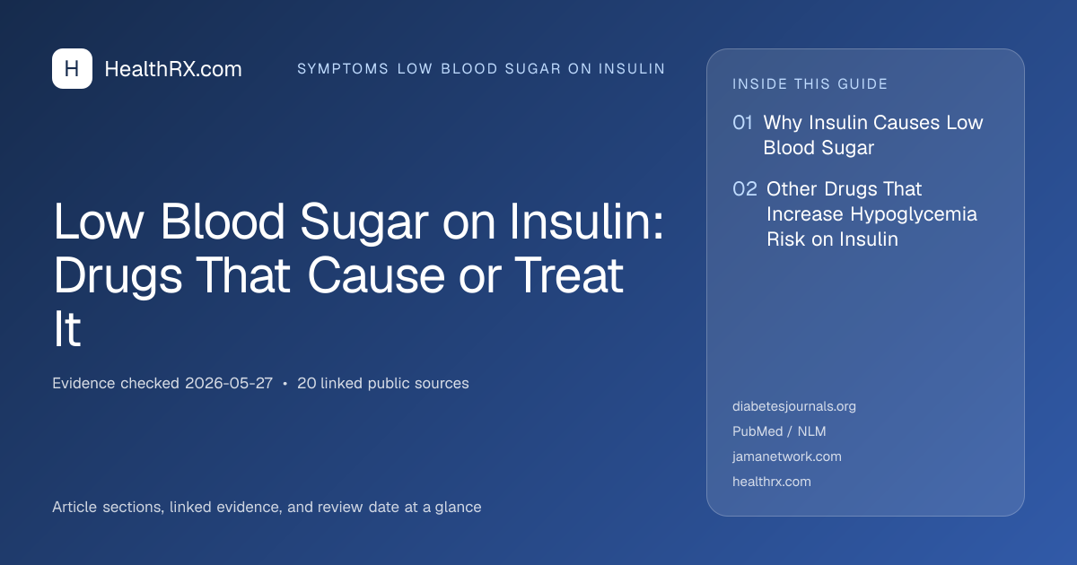 Evidence overview for symptoms low blood sugar on insulin: Low Blood Sugar on Insulin: Drugs That Cause or Treat It