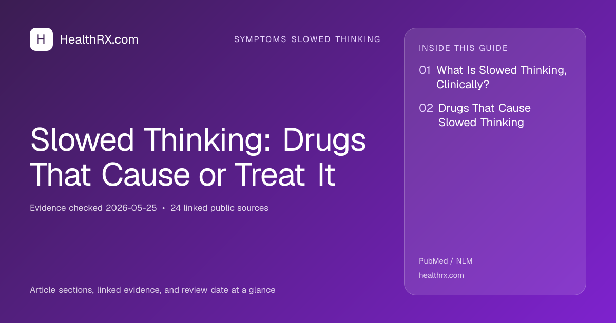 Evidence overview for symptoms slowed thinking: Slowed Thinking: Drugs That Cause or Treat It