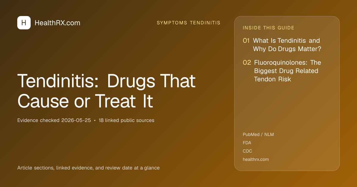 Evidence overview for Tendinitis: Drugs That Cause or Treat It