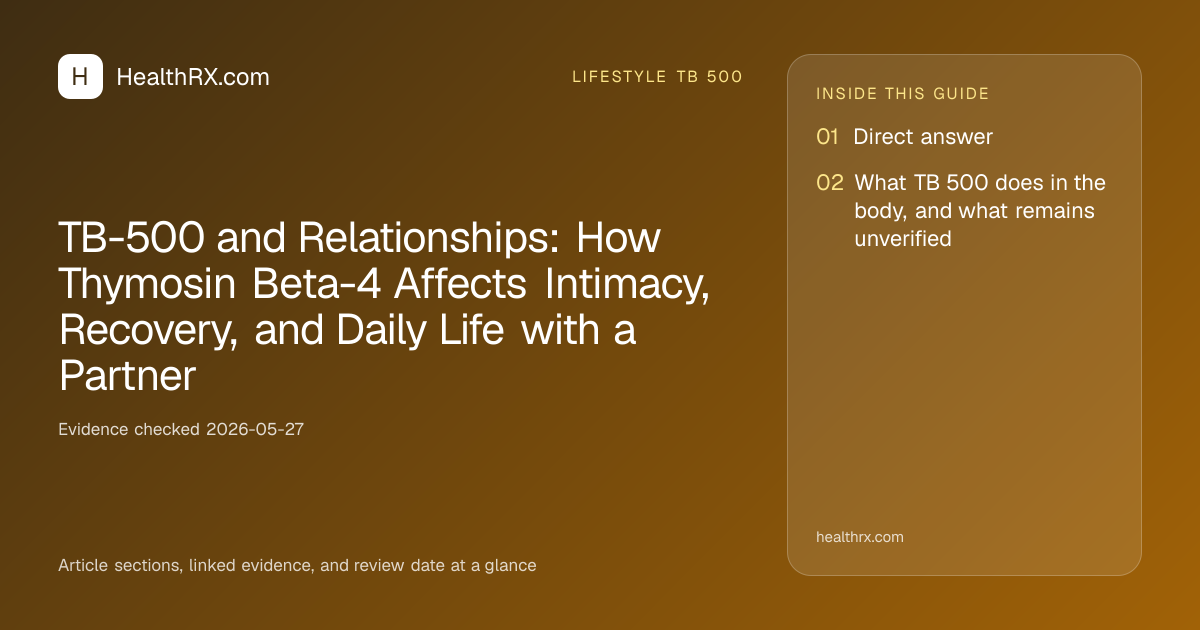 Evidence overview for TB-500 and Relationships: How Thymosin Beta-4 Affects Intimacy, Recovery, and Daily Life with a Partner