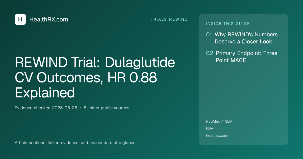 Evidence overview for REWIND Trial: Dulaglutide CV Outcomes, HR 0.88 Explained