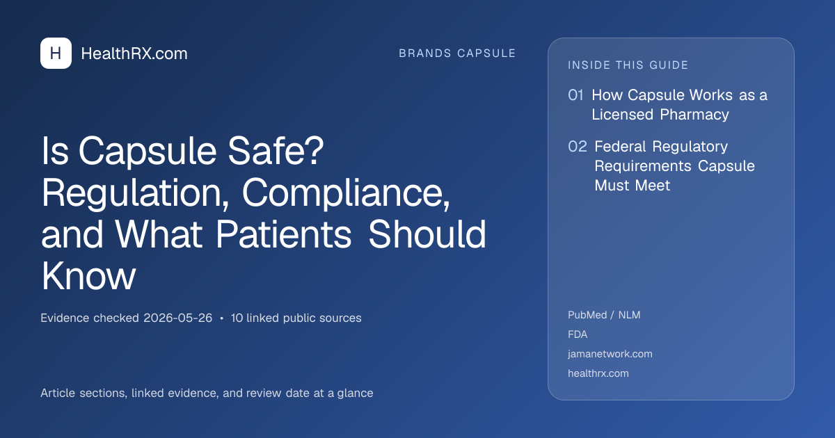 Evidence overview for Is Capsule Safe? Regulation, Compliance, and What Patients Should Know