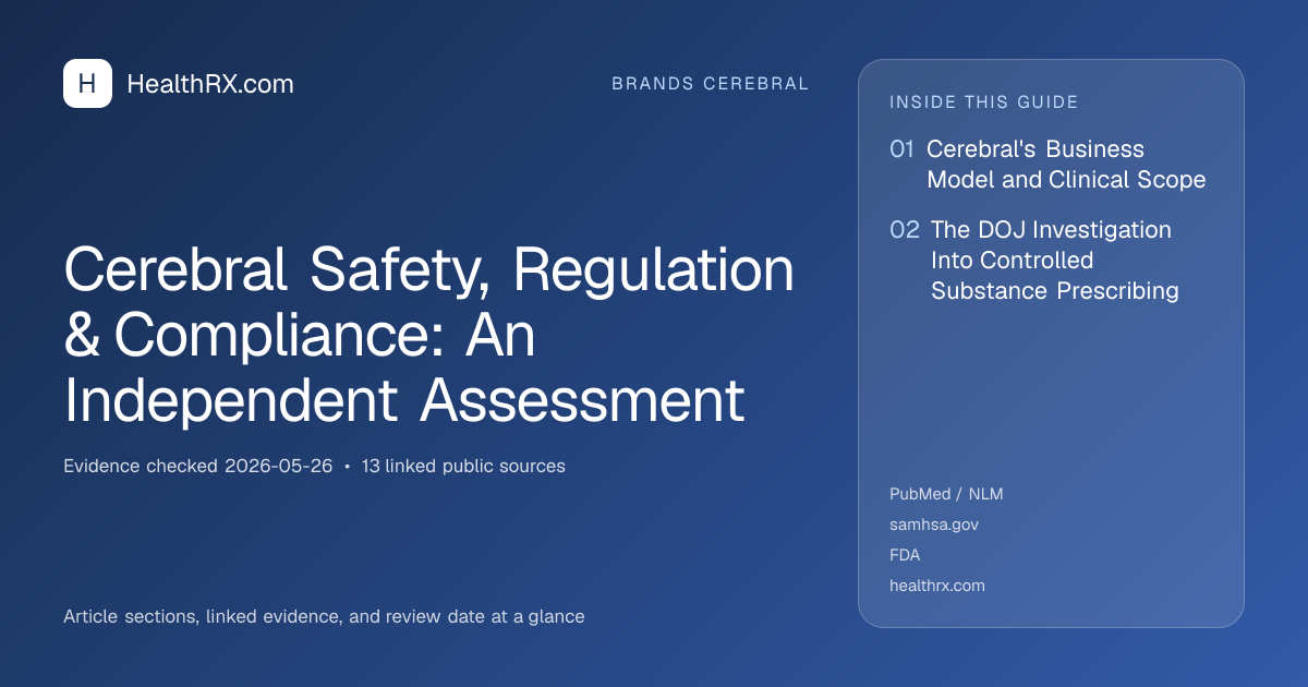 Evidence overview for Cerebral Safety, Regulation & Compliance: An Independent Assessment