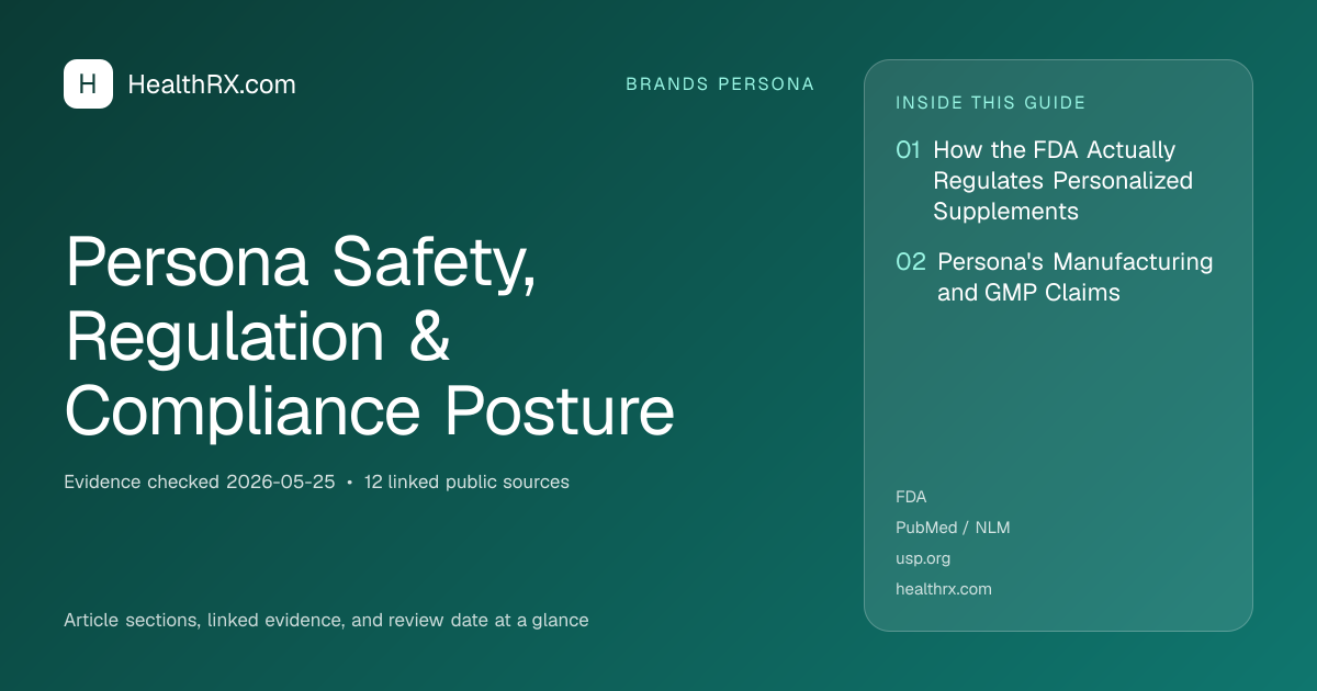 Evidence overview for Persona Safety, Regulation & Compliance Posture