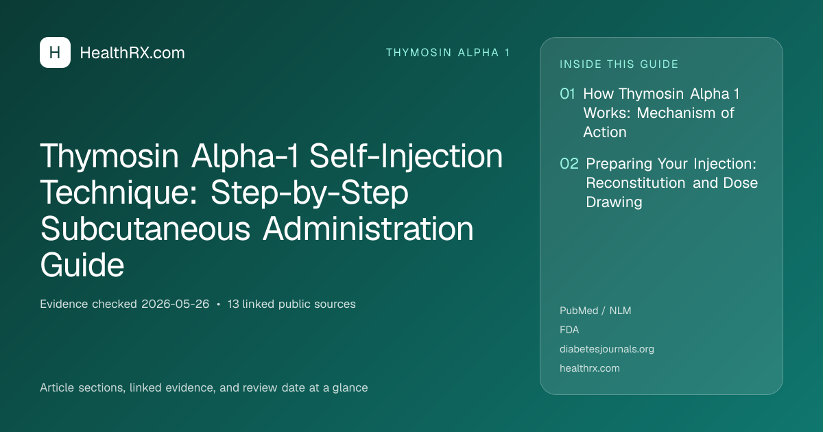 Evidence overview for Thymosin Alpha-1 Self-Injection Technique: Step-by-Step Subcutaneous Administration Guide